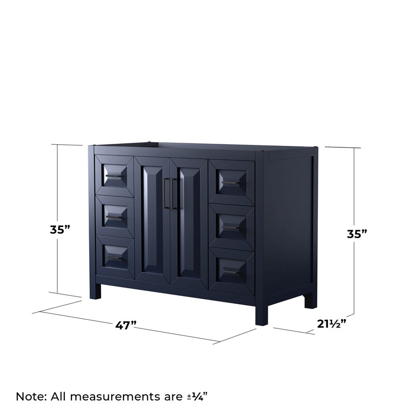 Daria 47'' W Single Bathroom Vanity Base, Dark Blue/Matte Black