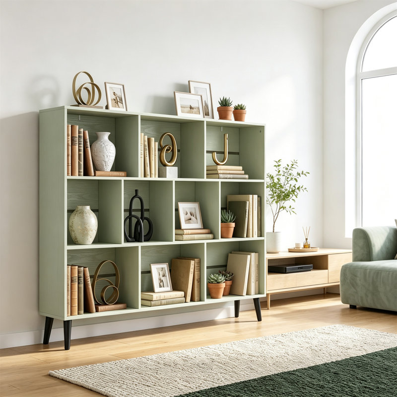 107 cm H x 140 cm W Bookcase, Light Green