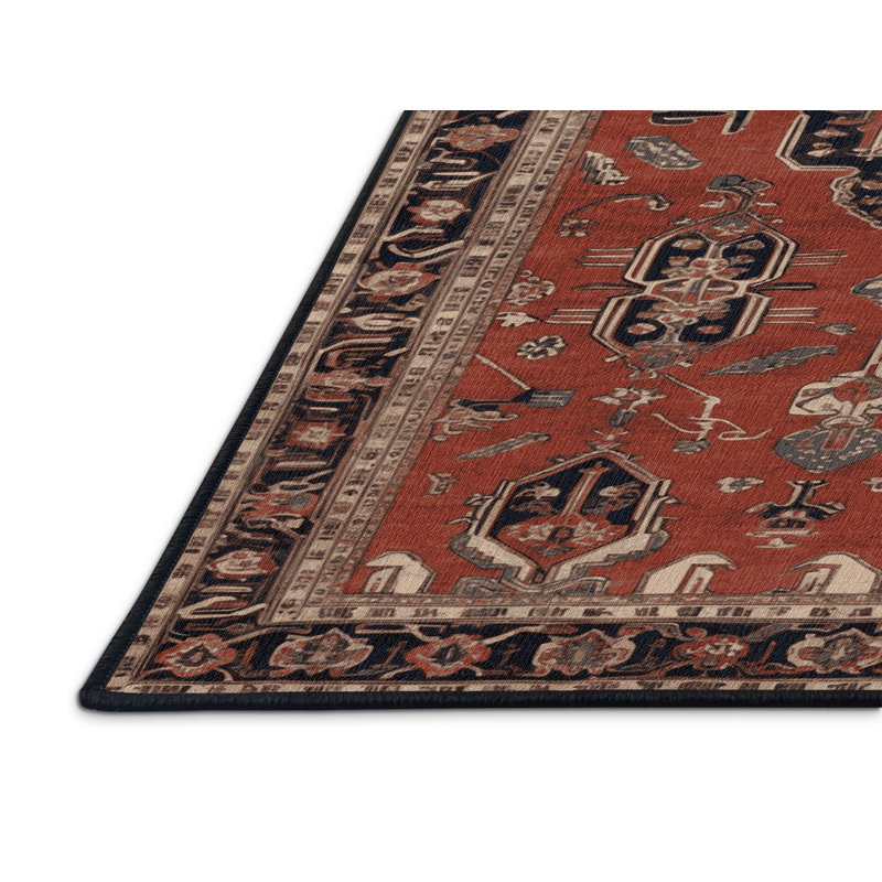Tapis brun lavable à la machine, Rond 4 pi