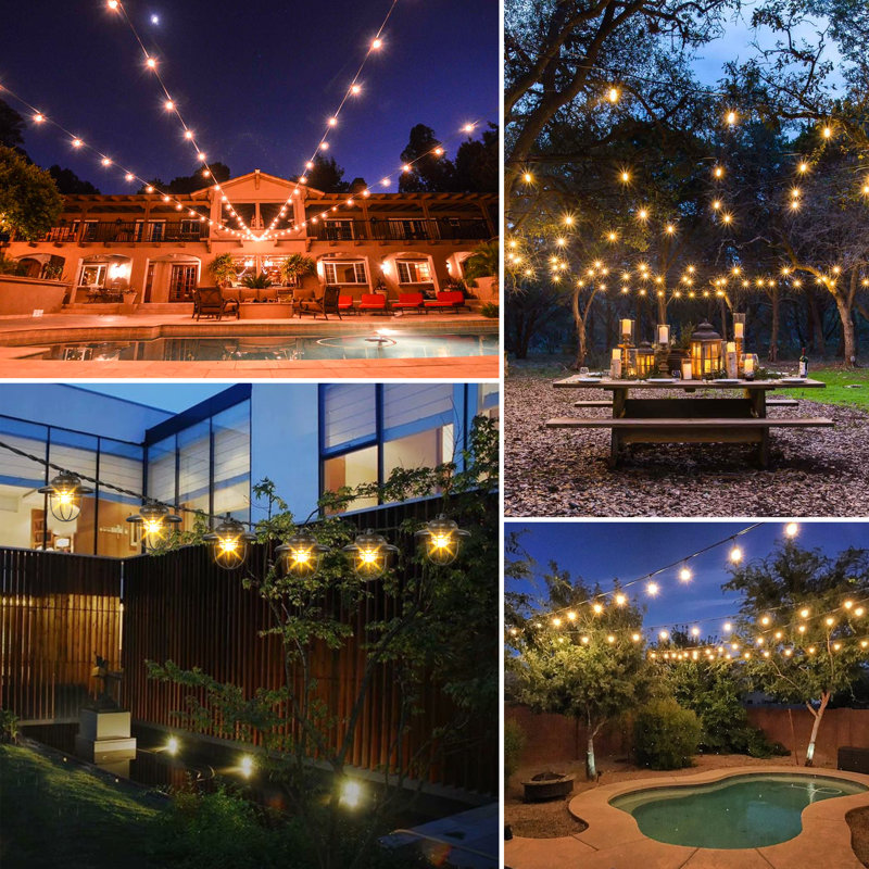 Outdoor 10 - Bulb 10'' Plug-in Shaded String Light