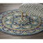 Tapis bleu à motif floral rond 6 pi Mandala-105740163
