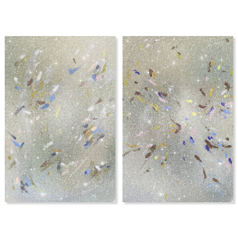 Spontaneous Traces Set Set by Oliver Gal, 90"H x 60"W, Gallery Wrapped