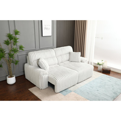 Canapé en velours côtelé Jaya Mondo Power Motion avec couchette et port USB