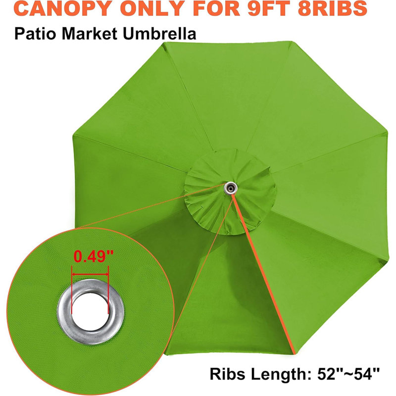 Housse de protection pour parapluie, H 4,57 po x l 9,84 po x P 12,52 po, Vert