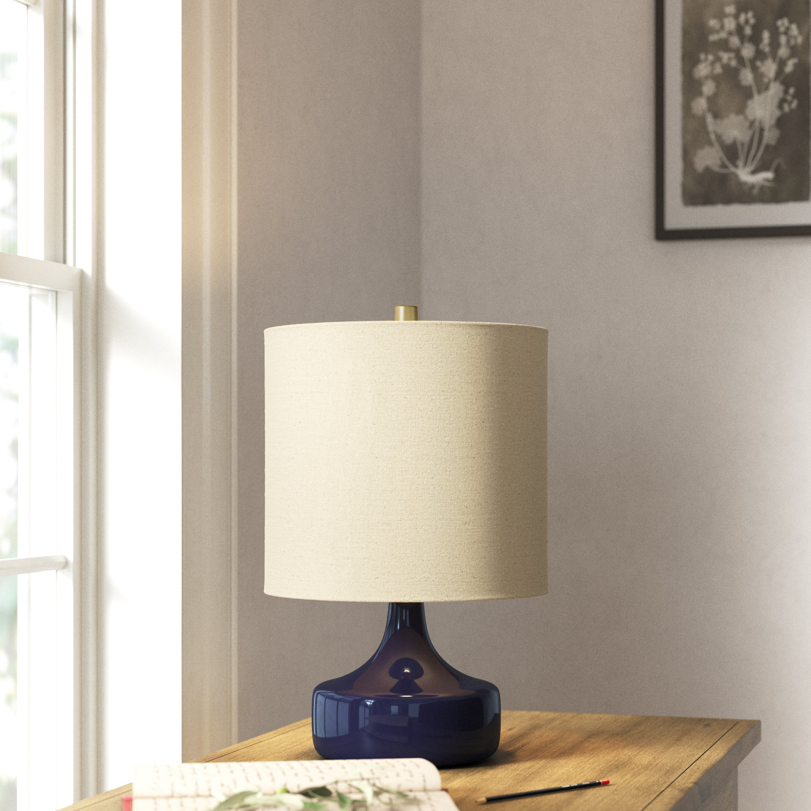 Medano Ceramic Table Lamp, Blue