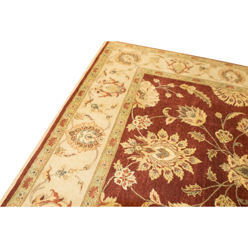 Tapis rouille et ivoire noué à la main de haute qualité