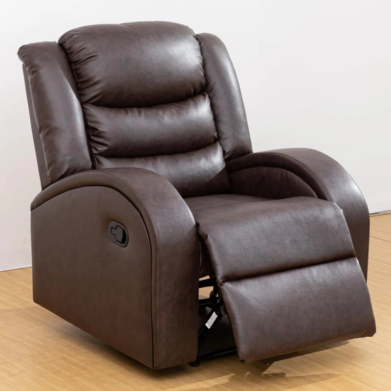 Fauteuil inclinable en similicuir 33 po Hamal, Brun