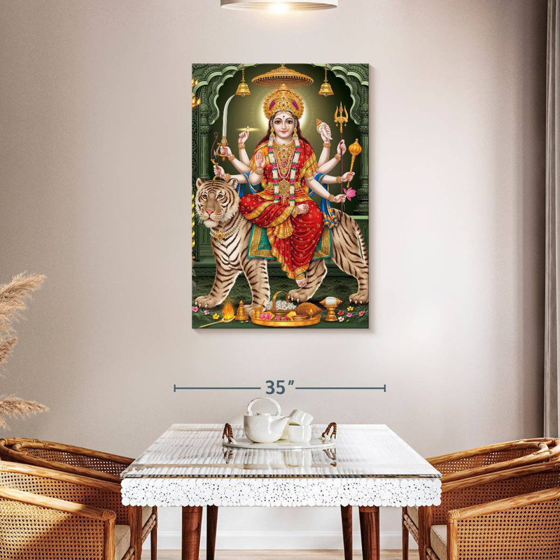 Adella Durga On A Tiger, 45" H x 30" W