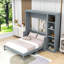 Lit escamotable en bois avec bureau et tablettes de rangement-1802585211-1802585214