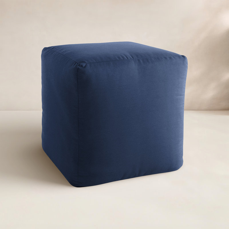 Repose-pieds d'extérieur avec coussin Sunbrella, Toile bleu marine Sunbrella®