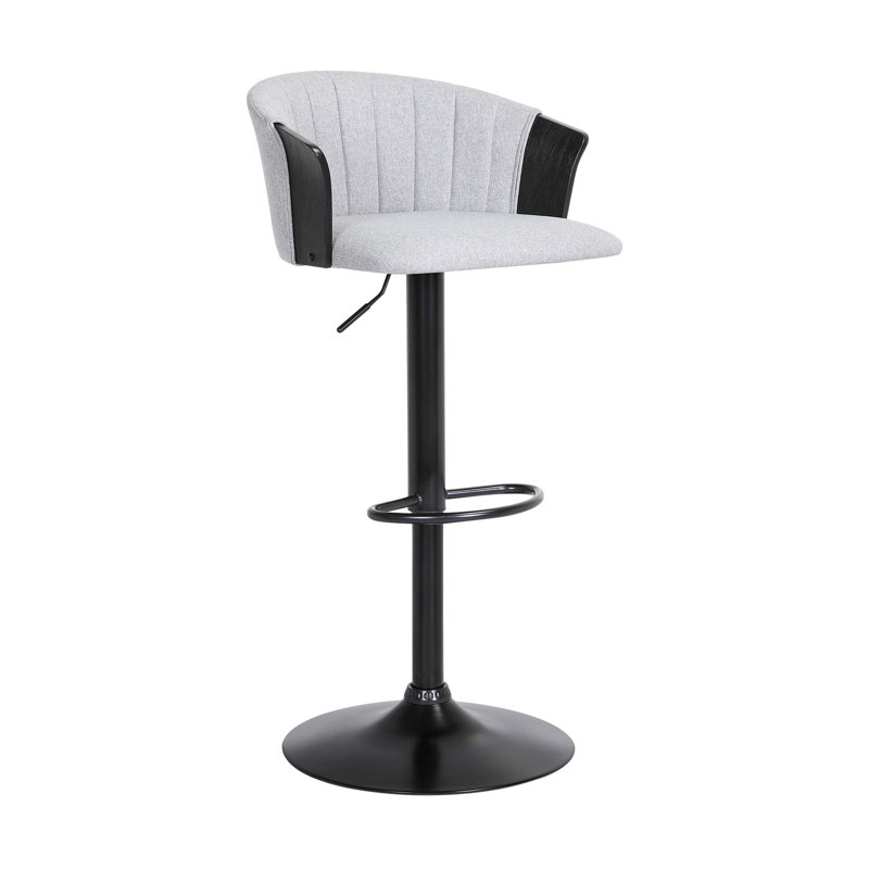 Tabouret de bar réglable en bois noir