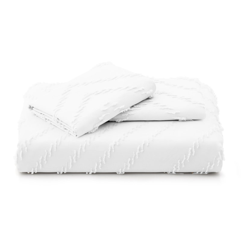 Bohemian Polyester Machine Tufted Duvet Cover, Teal Circle, King Duvet Cover + 2 King Pillowcases