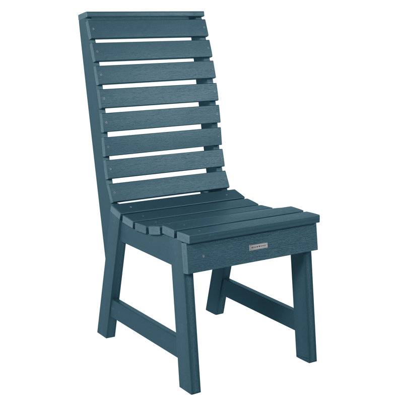 Chaise de salle à manger sans accoudoirs Weatherly, Bleu marine
