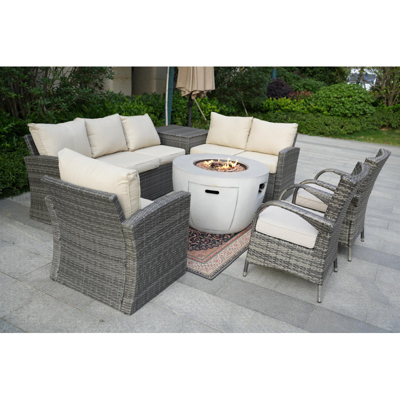 8 - Person Patio Conversation Set with Cushions