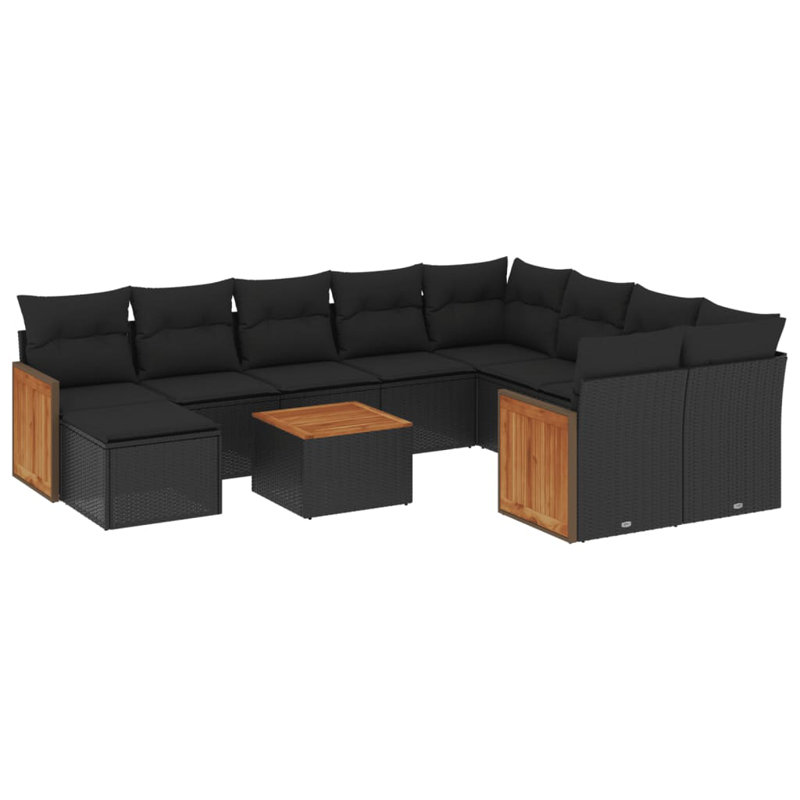 Ensemble de canapé de patio avec coussins 11 pièces Vidaxl
