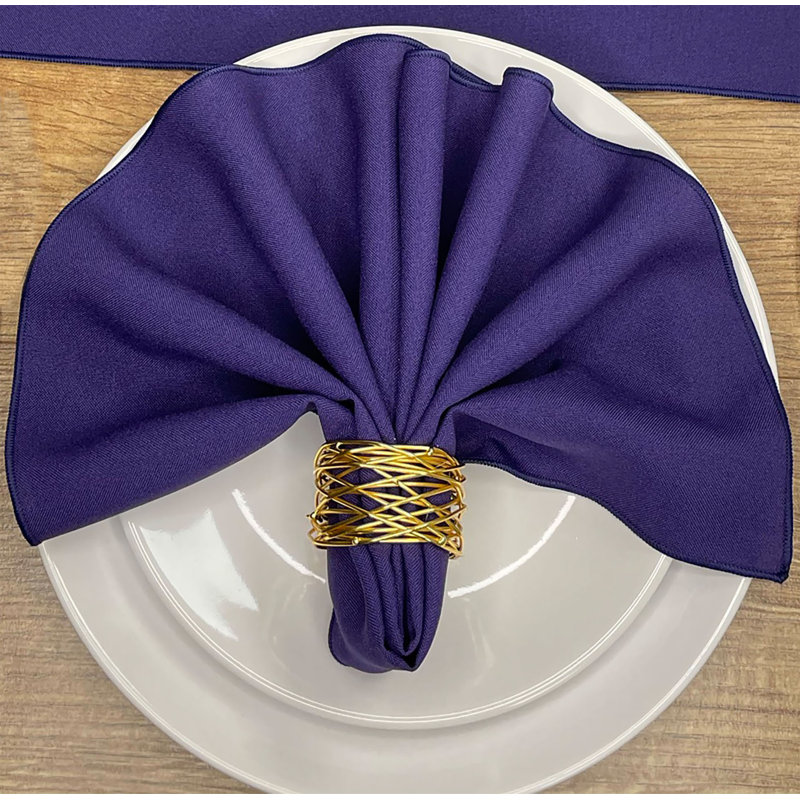 Atara Polyester Solid Colour Square Napkin, Purple