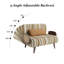 3-in-1 Convertible Sleeper Chair, Mustard Yellow Striped Accent Chair Bed with PE Wicker Side Panels