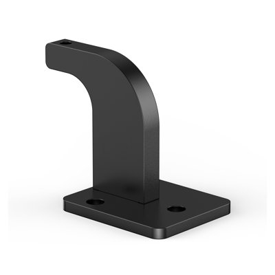 4ft Wall Mounted Stair Handrail - Black Aluminum Indoor Outdoor Railing with 250 lbs Load Capacity