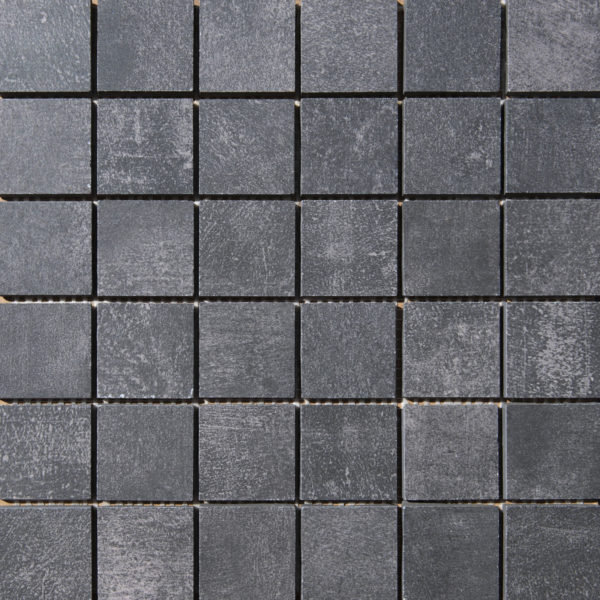 Black 2x2 Porcelain Mosaic Tile, Black