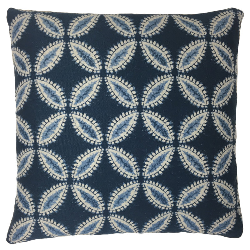 Geometric Reversible Throw Pillow, 18" x 18", Blue