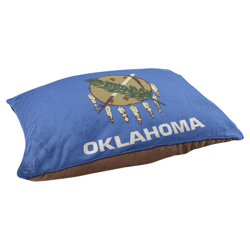 Coussin pour chien oklahoma flag Burien, Très grand (l 52 po x P 42 po x H 17 po)