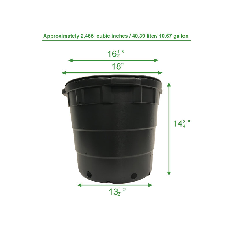 Pot en plastique Kirbee, 14,75 po x 18 po x 18 po