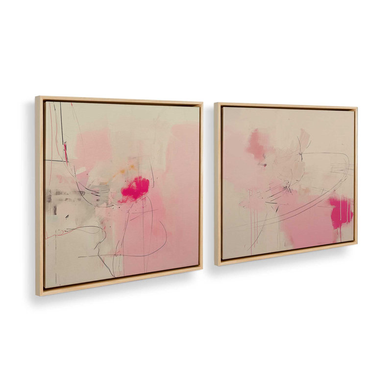 "Whispers Of Pink Sands" par Golden Glow Interiors 2 - Pièces sur toile, Érable américain encadré, H 14 po x l 14 po