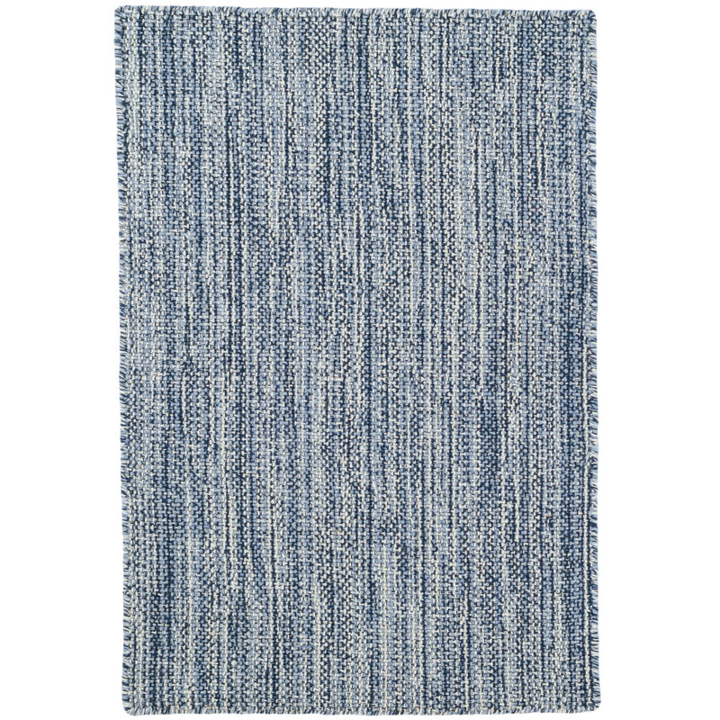 Bella Navy Handwoven Wool Rug, Rectangle 4' x 6'