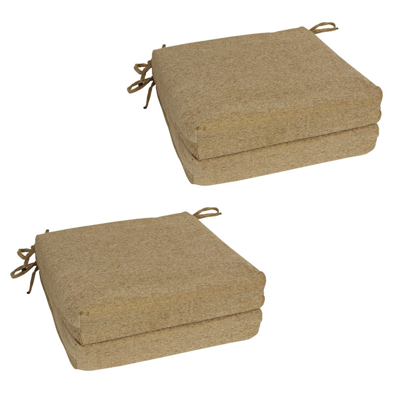 Coussins de chaise en chenille 20 po x 19 po, Tanné