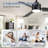 Ladena 42" Downrod Matte Black Ceiling Fan with LED Light and Remote Control