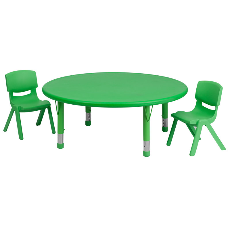 Ensemble de tables d'activités Goddard, L 45 po x P 45 po x H 14,5 po à 23,75 po, Vert