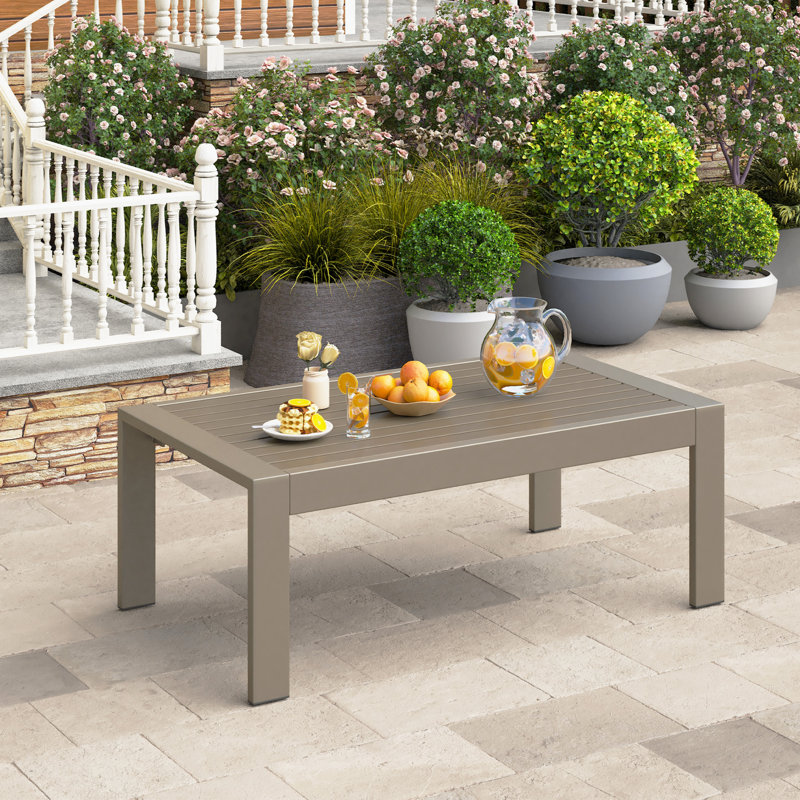 Table basse d'extérieur pour terrasse, Café clair