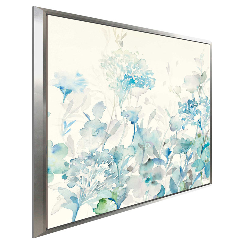 «Translucent Garden Blue II», reproduction d'aquarelle sur toile, H 18 po x l 18 po x P 1 po, Toile tendue