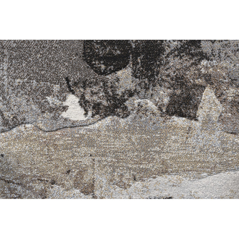 Cato Abstract Black Area Rug, Rectangle 133 x 195cm