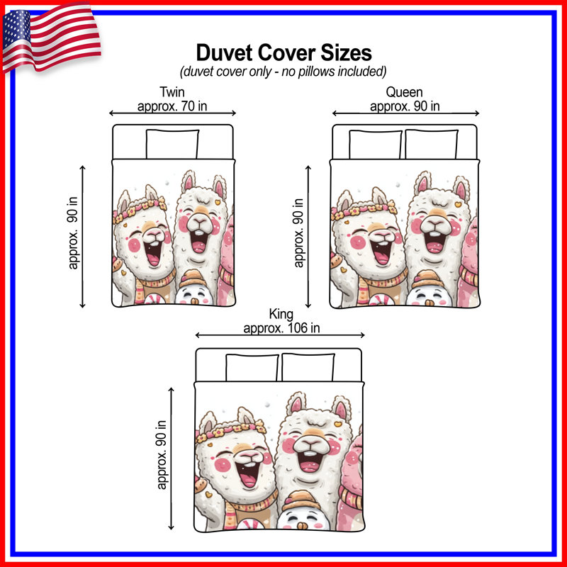 Llamas With Snowman Duvet Covers, Queen