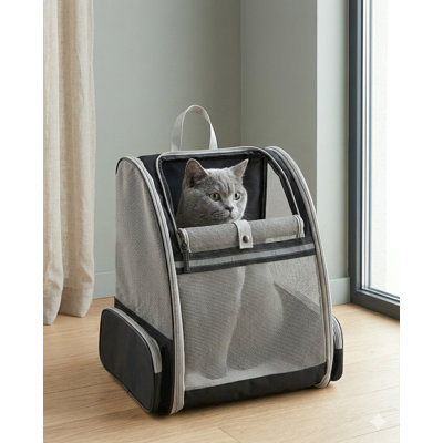 Traveler Bubble Backpack-Style Carrier for Cats and Dogs, Finished in Black