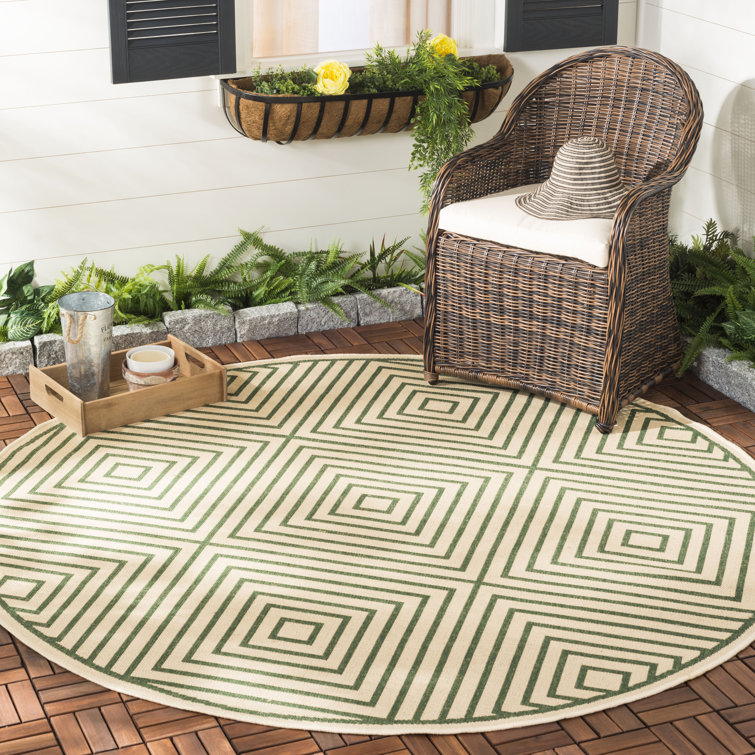 Mckenzie Geometric Hand Woven Indoor / Outdoor Area Rug