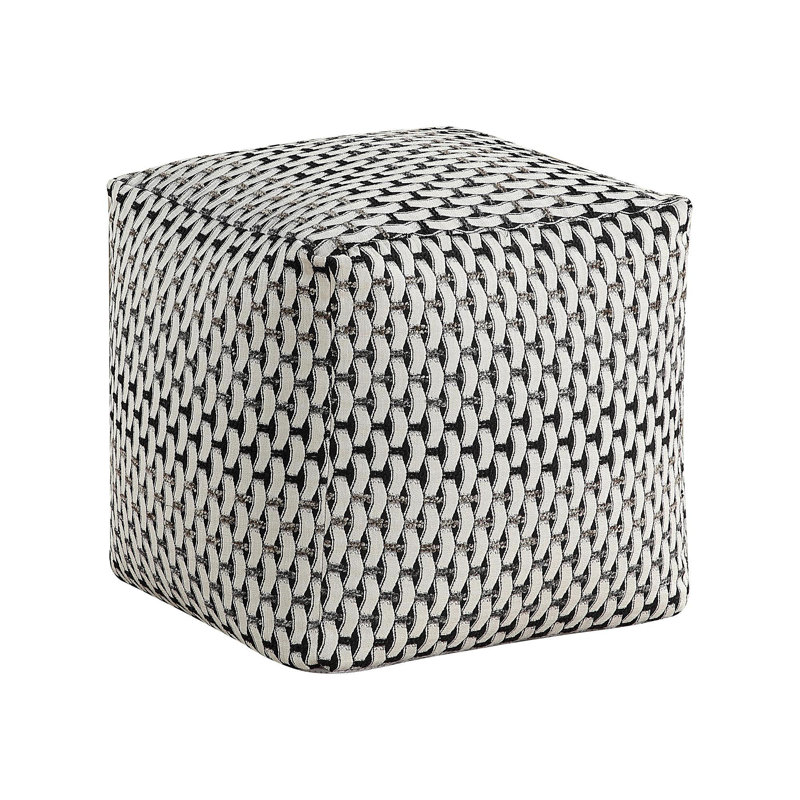 Square Pouf Jacquard Fabric Upholstery Modern Ottoman, Footstool, Non-Slip Floor Pouf, Bean Bag Chair, 1Pc Sitting Pouf