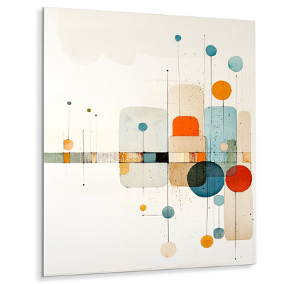 «Mid Century Forms Radiant Of Geometric II», art mural moderne en métal Mid-Century