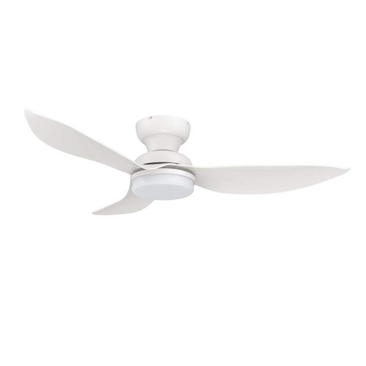 45" Wernhard 3 Blade LED Smart Flush Mount Ceiling Fan with Remote Control and Light Kit Included