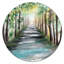 «A Sunlit Forest Alley with Tree Shadows I», art mural traditionnel en métal-68851829