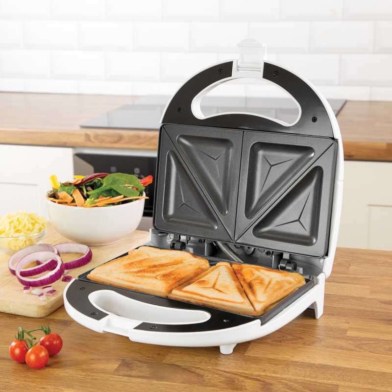 Quest 13.2cm Non Stick Electric Grill Sandwich Maker with Lid, White