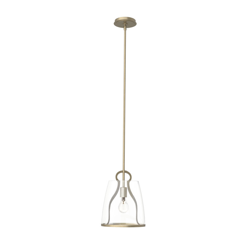 Caliper 1 - Light Single Dome Pendant, Soft Gold, Clear