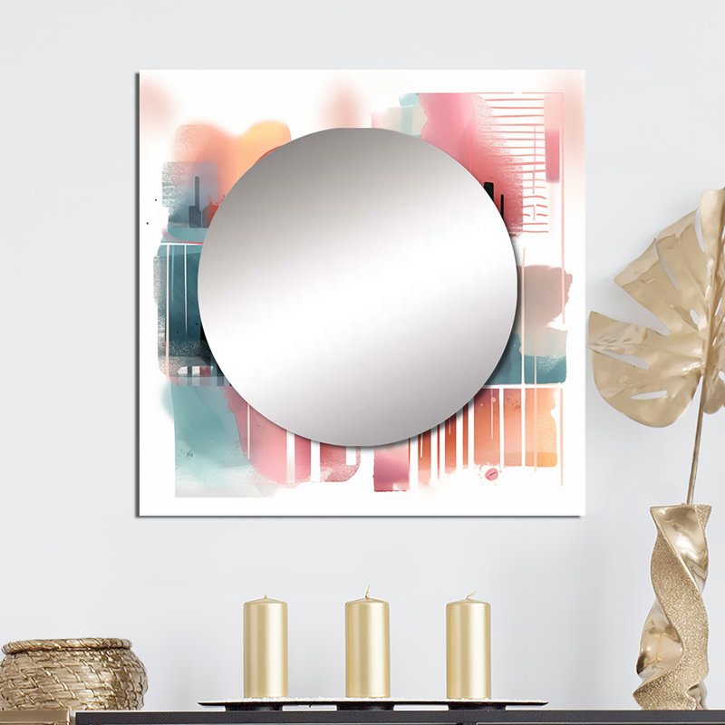 Leddy - Miroir géométrique carré moderne pour la chambre à coucher, 36 po x 36 po