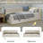 Modern Style Twin Size L Shape Corner Bed, Linen Upholstered Daybed with Two Storage Drawers-1899296015