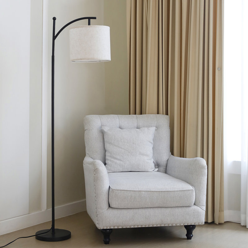 62'' Stepless Dimmable Arched Floor Lamp With Remote Control