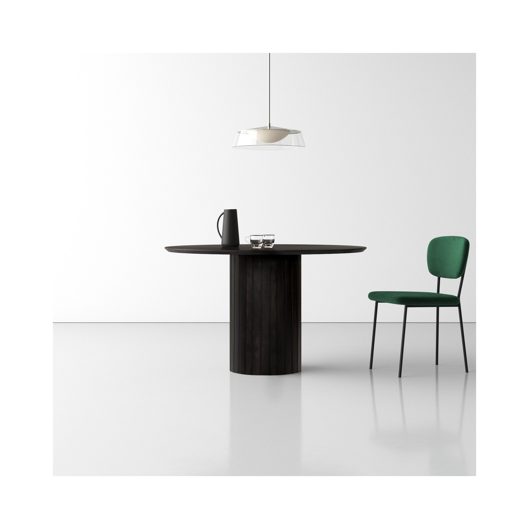 Daley 48'' Round Dining Table, Black