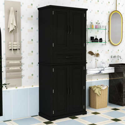 Armoire de rangement de salle de bain moderne avec tiroir spacieux, tablettes réglables et sécurité anti-basculement