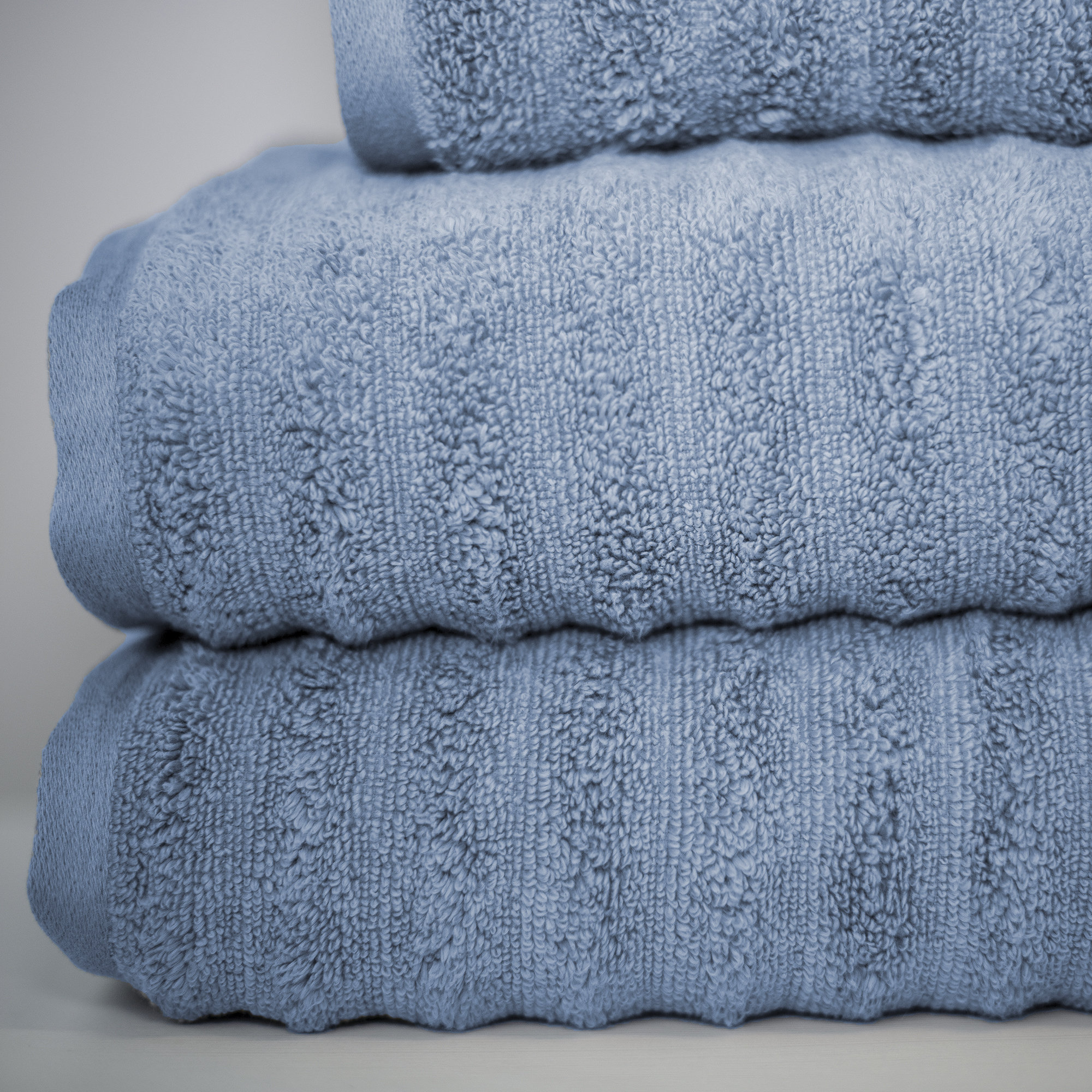 Modern Threads Spa Collection 6-Piece Ultra Soft Quick-Dry 550GSM 100% Combed Cotton Wavy Towel Set, Spa Blue