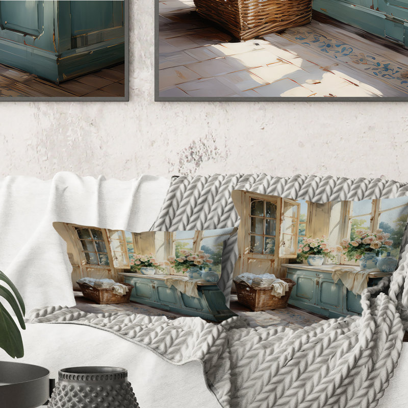 Laundry Room French Vintage I - Coussin imprimé, H 16 po x l 16 po